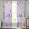 Flower Summer Purple Modern Curtain For Living Room Transparent Tulle Curtains Window Sheer For The Bedroom Accessories Decor