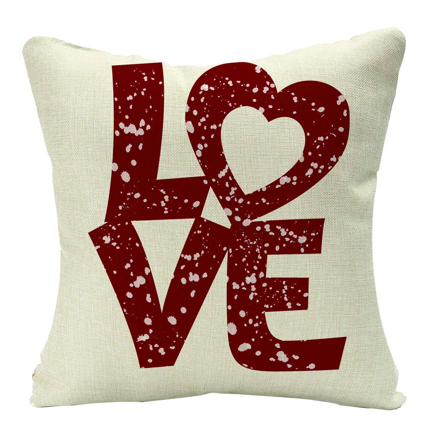 

Клетчатый Тема Дня Святого Валентина Льняная Наволочка для Подушки Дома Диванная Подушка Чехол для Подушки Чехол для Волос 45*45cm