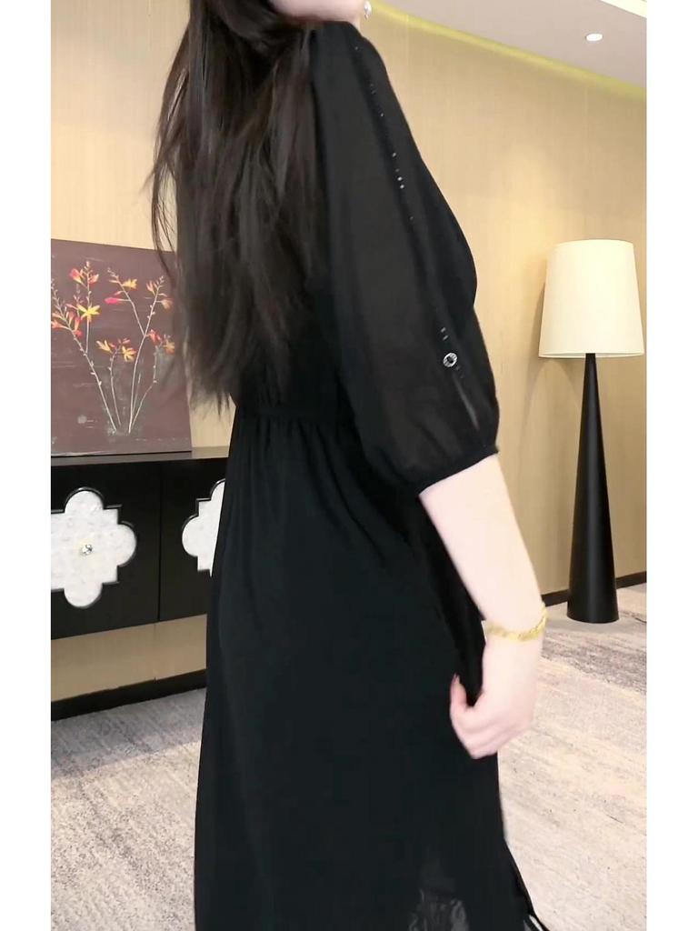 Chic Plus Size French Chiffon Midi Dress - Summer Collection