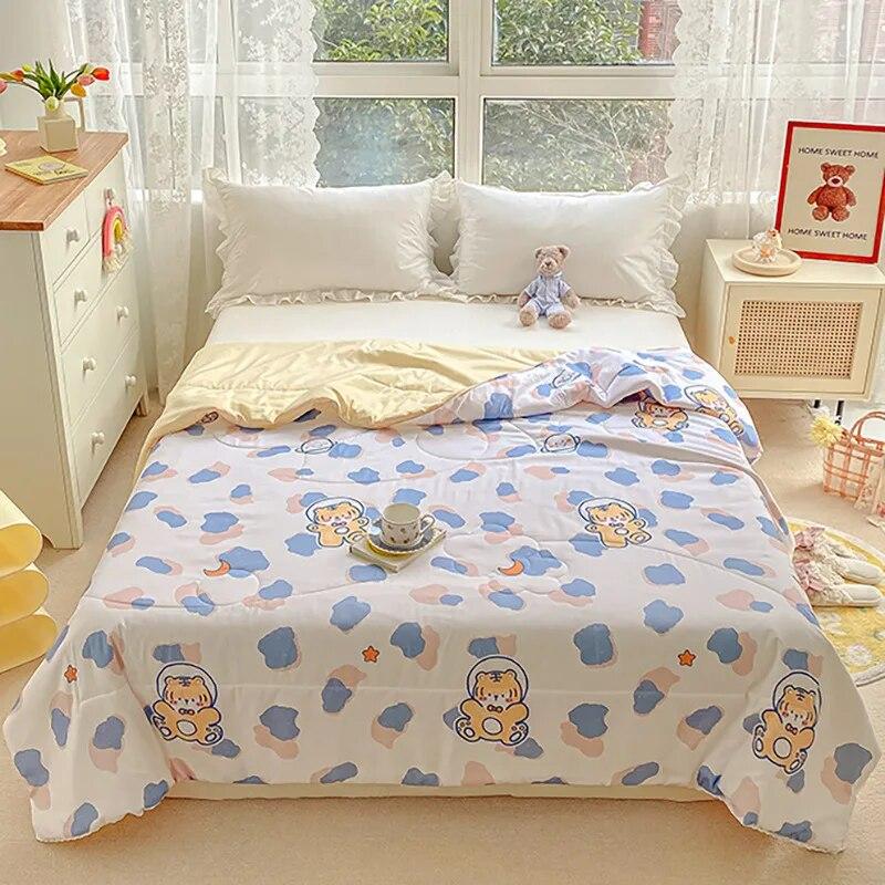 High Quality Summer Thin Blankets Air-conditioning Cool Comforter Single Double Bed Adults Kids Quilted Bedspread Bed Cover