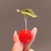 Red Sakura Brooch Women's Fruit Cherry Brooch Fashion Light Luxury Sweet Personality Pin Anti-light Buckle Suit Accessories