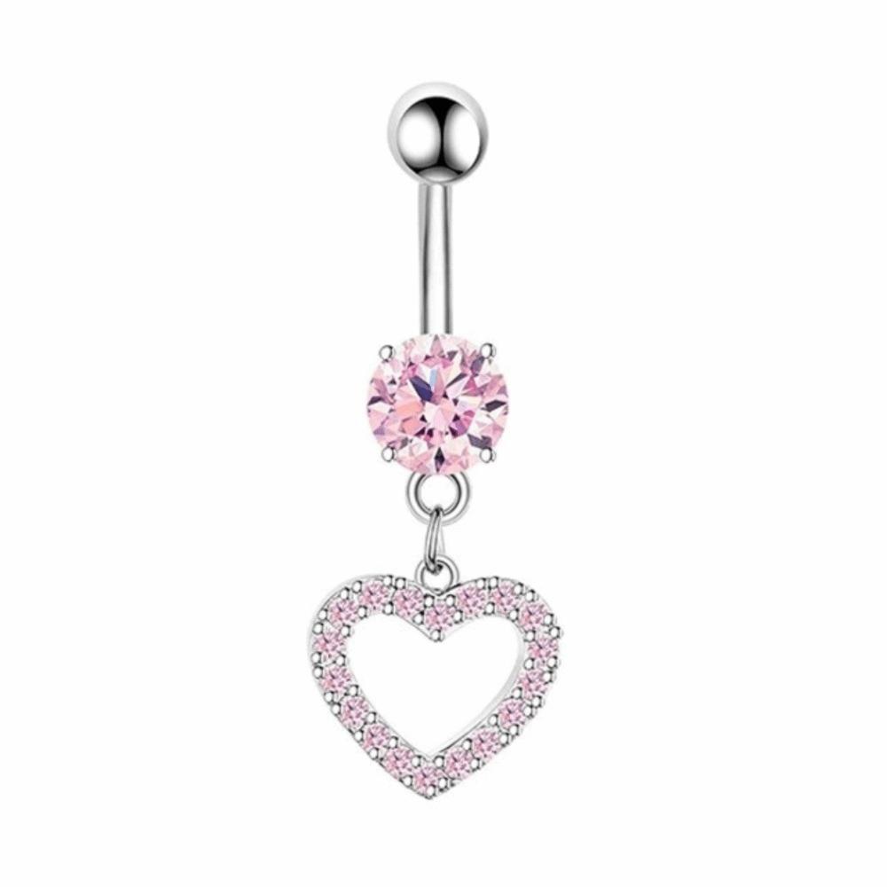 Copper Zircon Belly Button Ring Long Dangled Body Jewelry Sexy Stainless Steel Navel Piercing Men