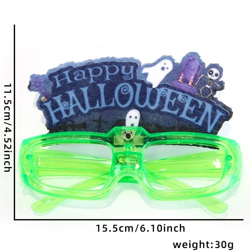 LED Halloween Luminous Glasses Pumpkin Fluorescent Glasses Funny Party Glowing Glass  Toy
