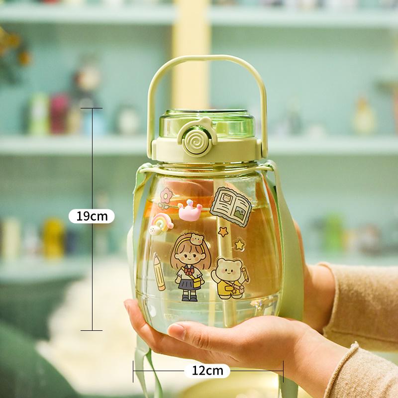 Large Capacity Cute Heat Resistant Straw Water Cup for Women and Kids