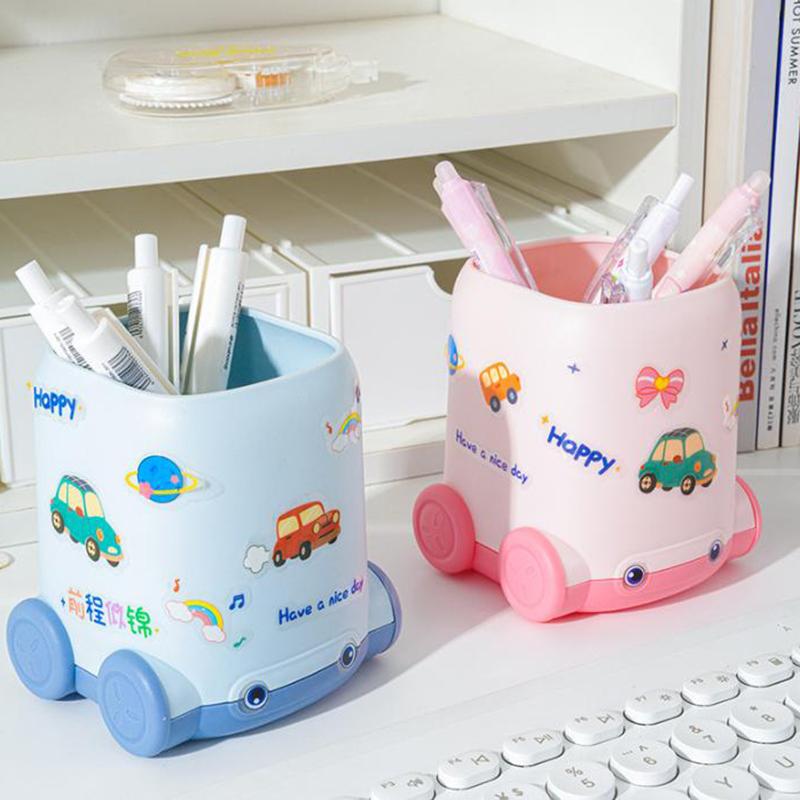 Cartoon Pencil Box Cute Car Shape Pen Container Creative Desktop Stationery Storage Rack  Student Pen Container Gifts
