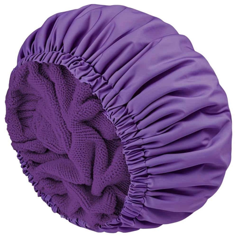 

Reusable Anti Slip Shower Caps Waterproof Hair Drying Bonnet Gift for Family, Friends, Girlfriend Purple