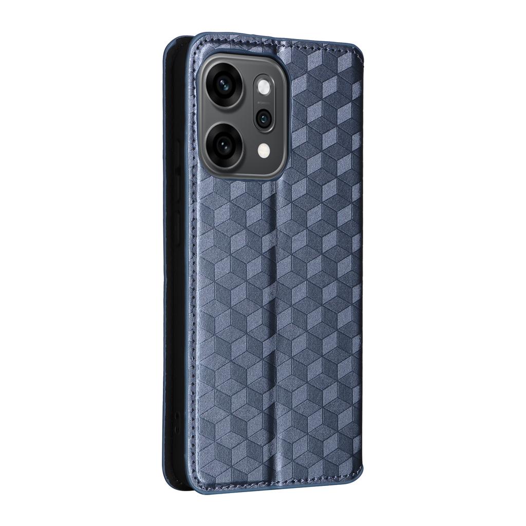 For Oppo Reno14 Pro 5G (Global) Case Wallet Rhombus Imprinted Leather Phone Cover