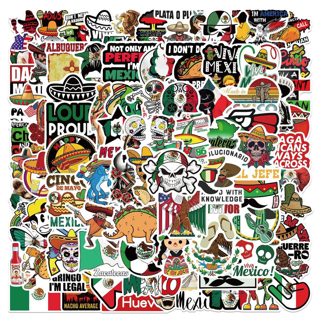 100 Mexican Style Stickers Personalized Decorative Computer Suitcase Waterproof DIY Stickers