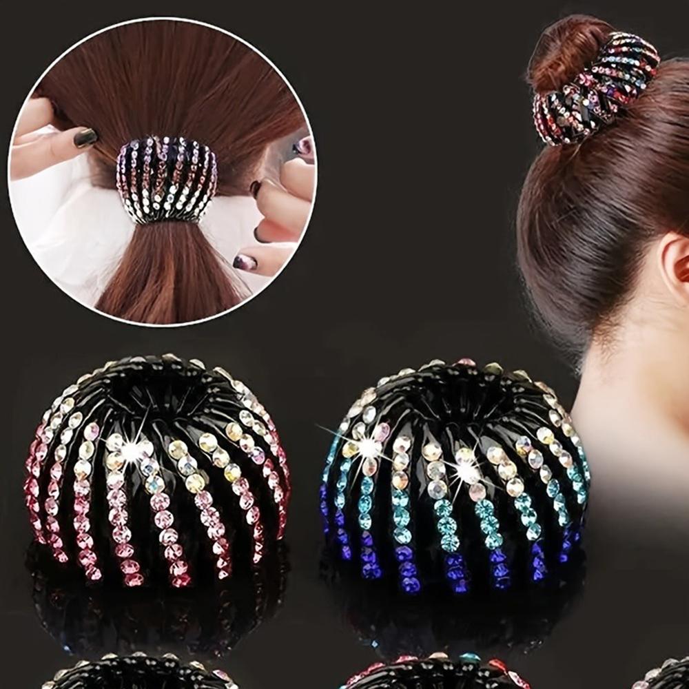 1pc Fashion Shiny Rhinestone Hair Clip Creative Ponytail Hair Grab Headband for Daily Party Wear Women Jewelry Hair Accessories