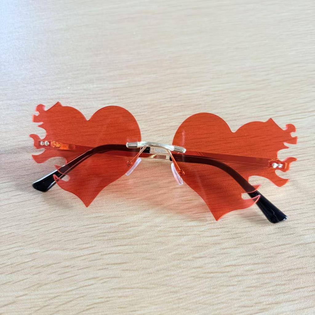 Cross-border Rimless Heart Sunglasses for Halloween and Christmas Parties