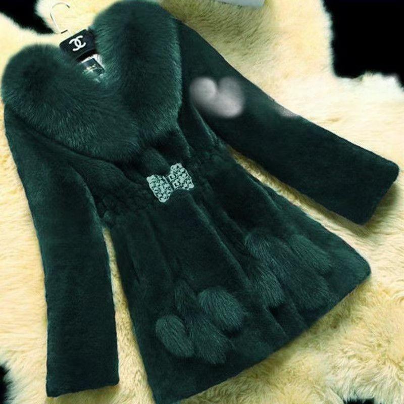 

Шуба из норки большого размера на осень и зиму, теплая, для мам, средняя и длинная, утолщенная 4XL