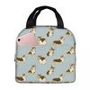 Tri Color Corgi Dog Insulated Lunch Bag for Women Kids Portable Food Boxes Thermal Lunch Box Tote