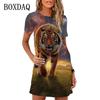 New Fashion Cute Cartoon Women's Dresses Summer Short-sleeved Casual Animal 3D Digital Printing Dress