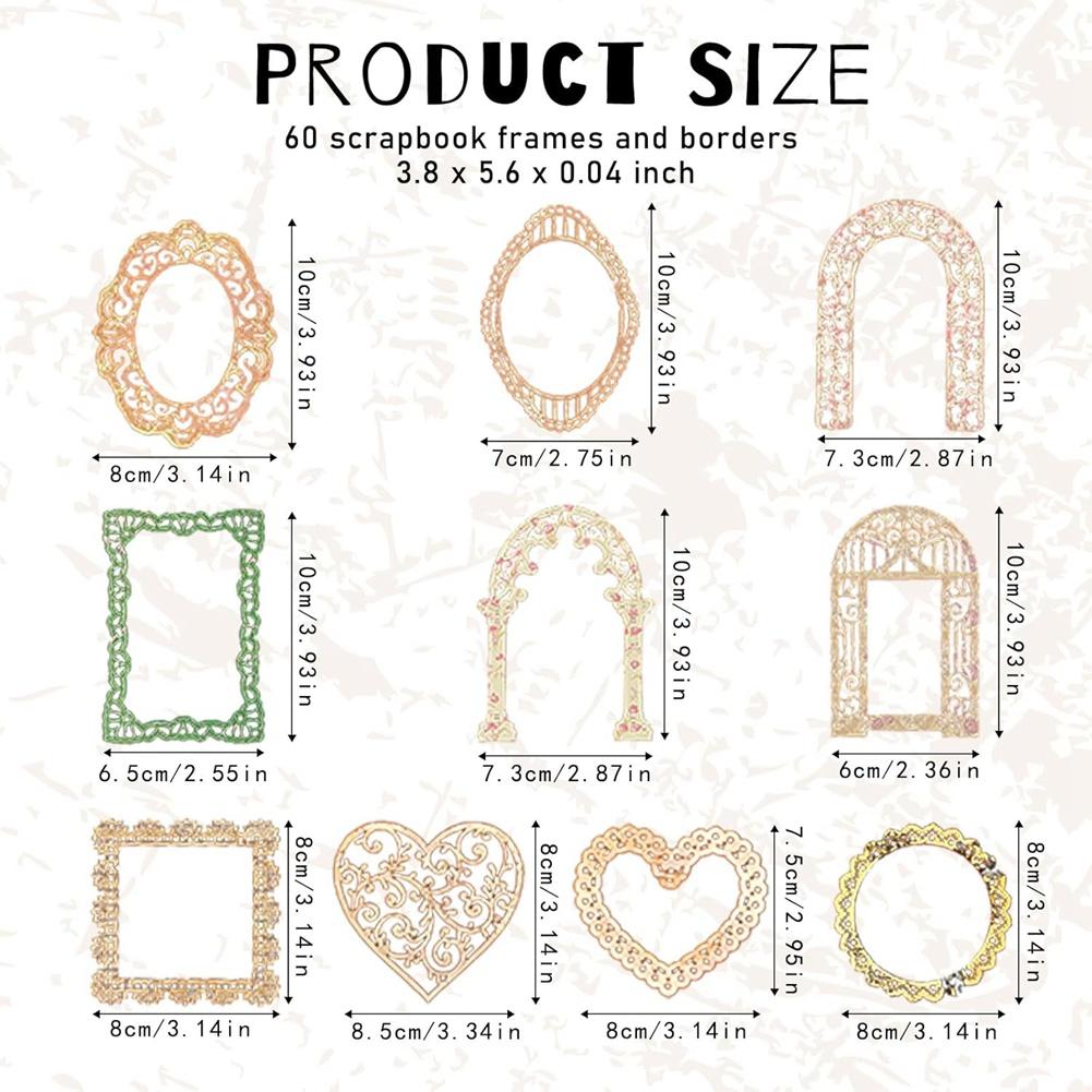 Good-60Pcs Scrapbook Cutouts Paper Lace Vintage Scrapbooking Supplies Scrapbooking Lace Frames & Borders