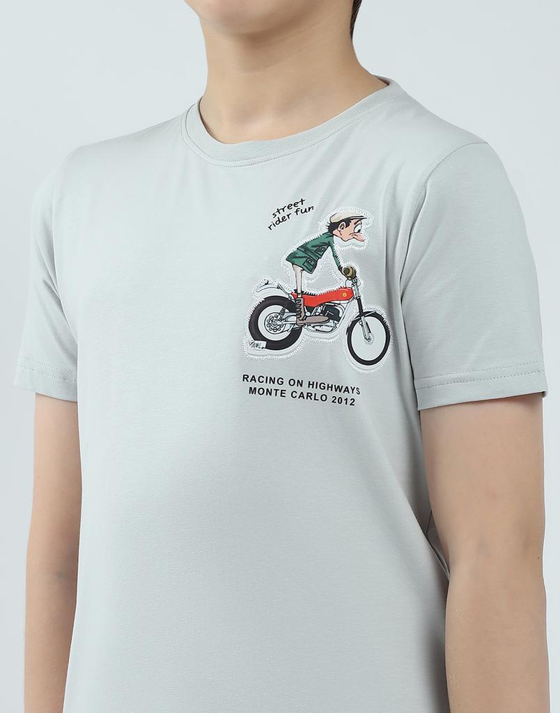Monte Carlo Boy's Regular Fit Printed Half Sleeve T-Shirt