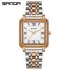Sanda Women's Vintage Style Square Quartz Watch with Roman Numerals - Simple, Versatile, Waterproof Design