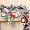 Burlap 3D Cartoon Christmas Stocking Gift & Candy Bag Pendant