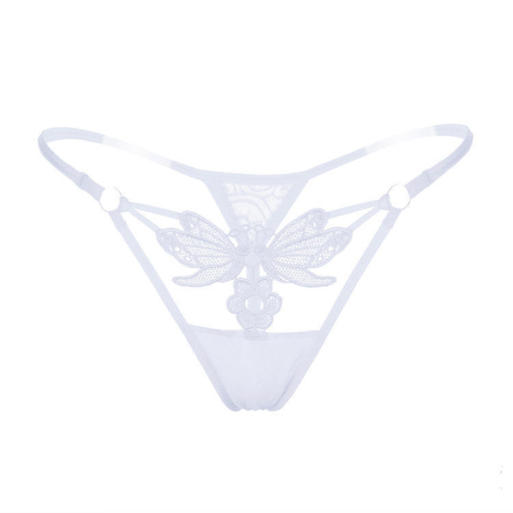 Sexy Embroidery Sexy Panties Real Temptation Fashion Hollow Thong Transparent Hip Underwear Women 2150
