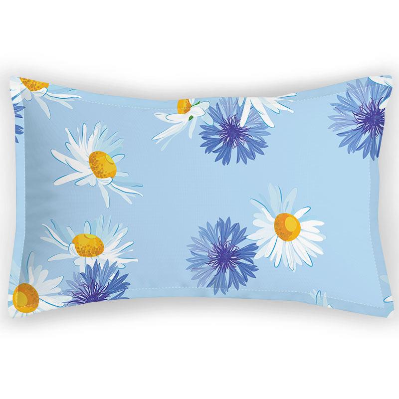 Digital Printing Pillowcase, Romantic Pastoral Satin Single Pillowcase, Summer Floral Pattern Velvet Bedding Pillowcase