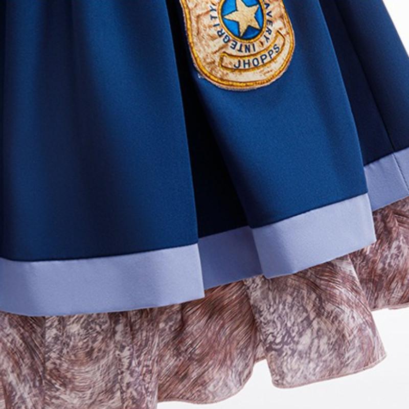 Kids Girls Bunny Rabbit Police Short Sleeves Dress Birthday Halloween Cosplay Costumes