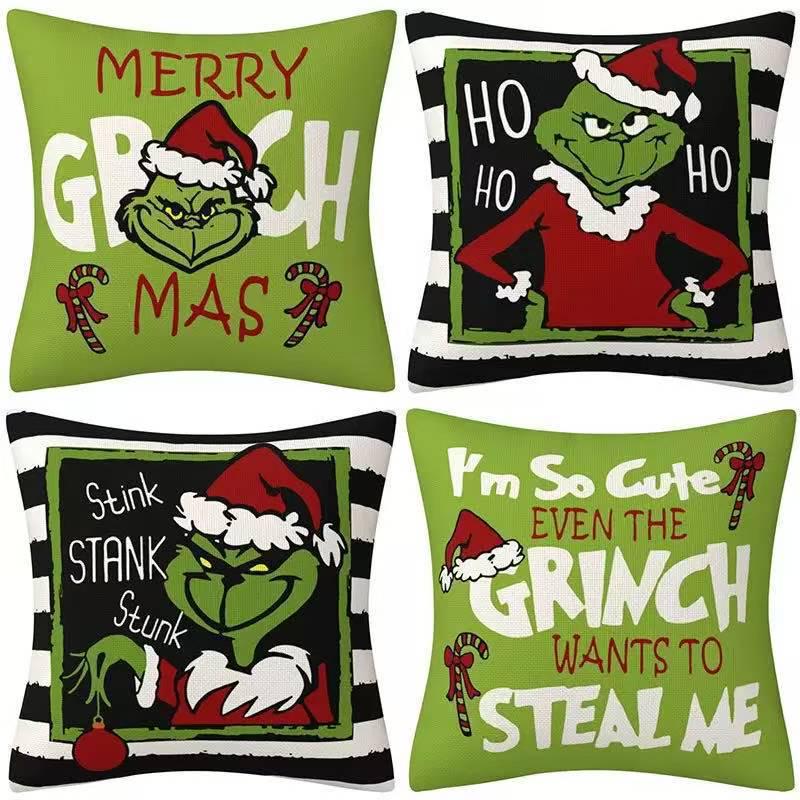 Christmas Linen Pillowcase: Home Sofa Decor & Car Lumbar Support Cushion Cover