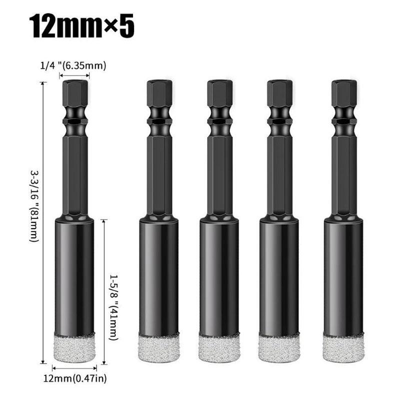 Burghiu diamantat cu coadă hexagonală, biți de găurit brazați în vid uscat, seturi de biți de găurit cu miez, polizor unghiular diamantat, tăietor de faianță, instrumente de ferăstrău cu găuri