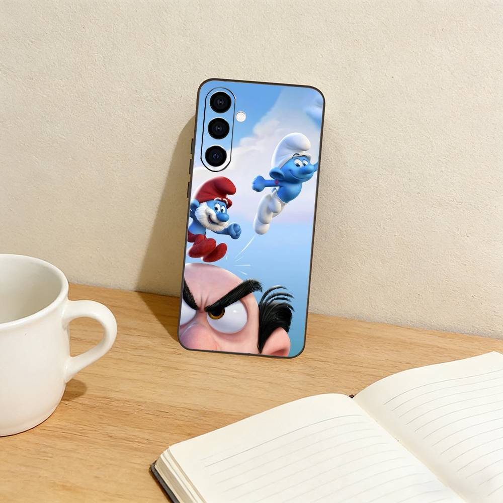 F-Funny family S-Smurfs-es Phone Case For Samsung Galaxy A73,A72,A71,A70,A53,A52,A51,Others Soft Black Cover