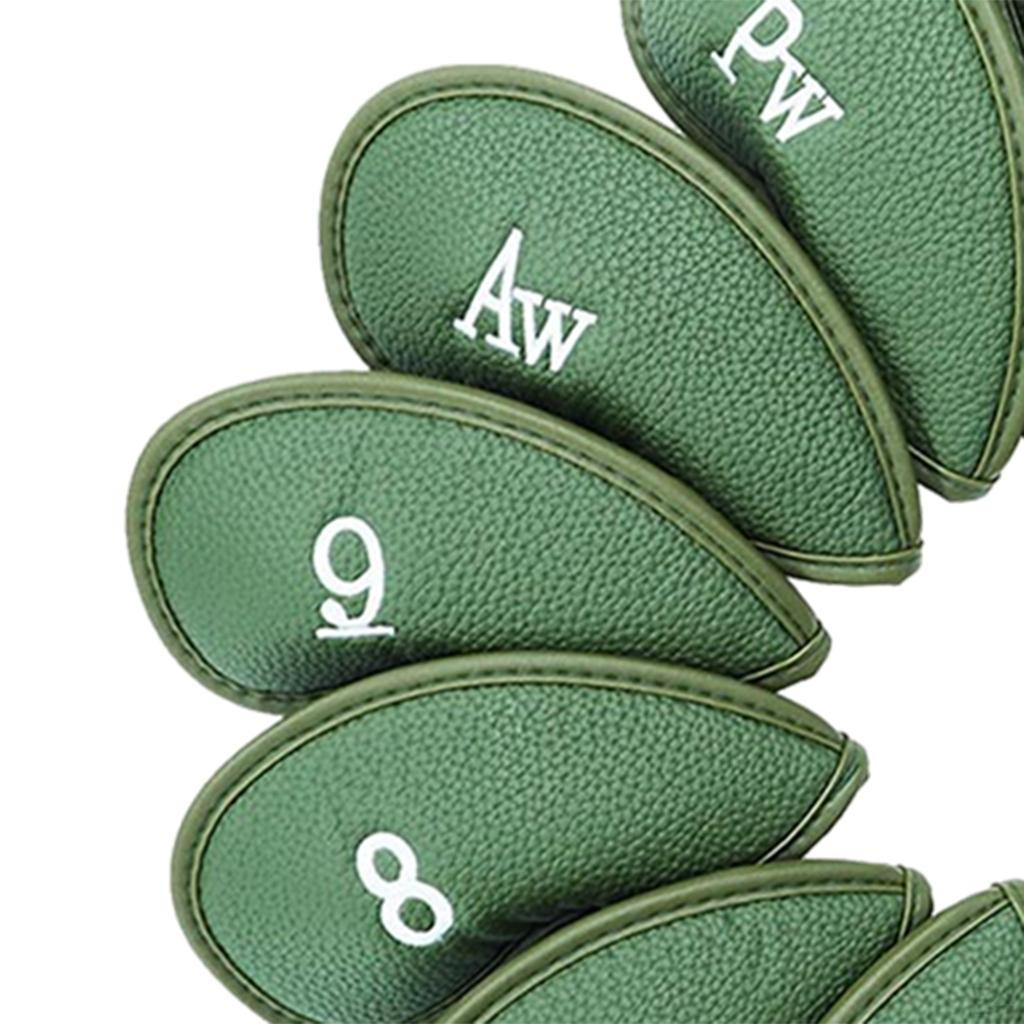 12 Pcs Embroidered Golf Iron Covers Club Head Cover Set Waterproof Replacements