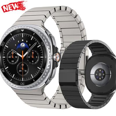 Luxus Titán szíj Samsung Galaxy Watch 8 40mm 44mm 8 Classic 46mm-hez Fém szíj Galaxy Watch-hoz Rozsdamentes acél csuklópánt