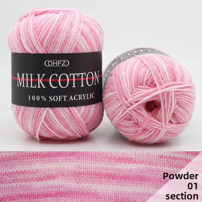 

3-strand Dyed Milk Cotton Gradient Three-strand Wool Group DIY Sweater Hand-woven Diy Combed Cotton Thread