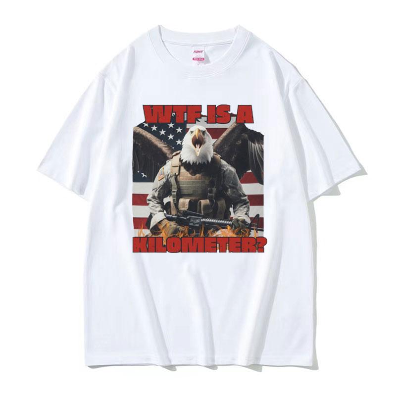 WTF Is A Kilometer Funny Meme T-Shirts Men's Vintage American Army Clothing T Shirt Unisex Harajuku Gothic Classic Humor T-shirt
