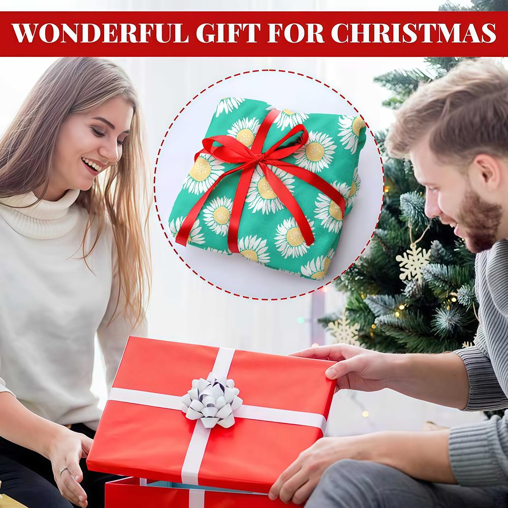 Turquoise Floral Print Premium Thanksgiving Microfiber Fuzzy Blanket Perfect For Family Gatherings Holiday Movie Nights