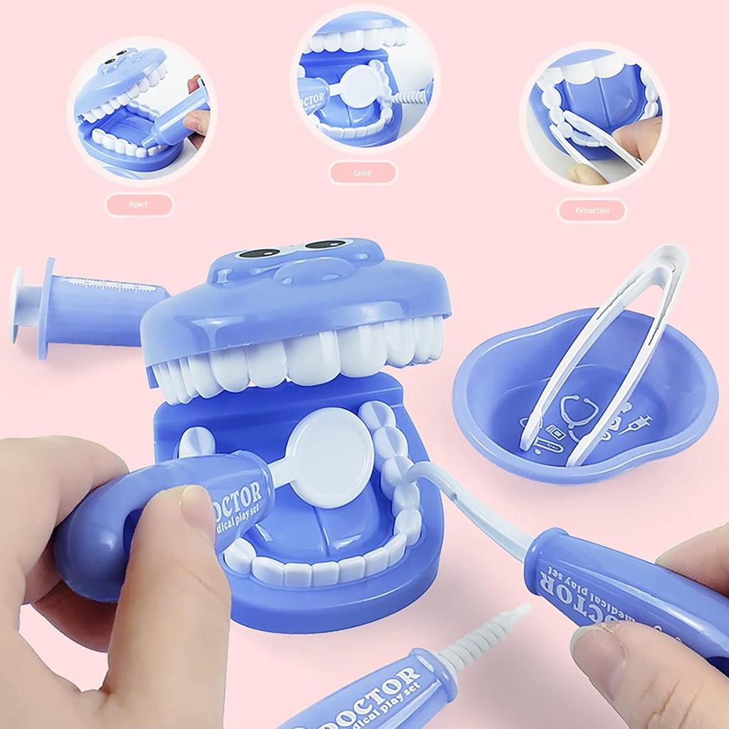 Simulated dentist set, playing house doctor toy, early education toy, simulated oral brushing and filling toy, 9-piece set