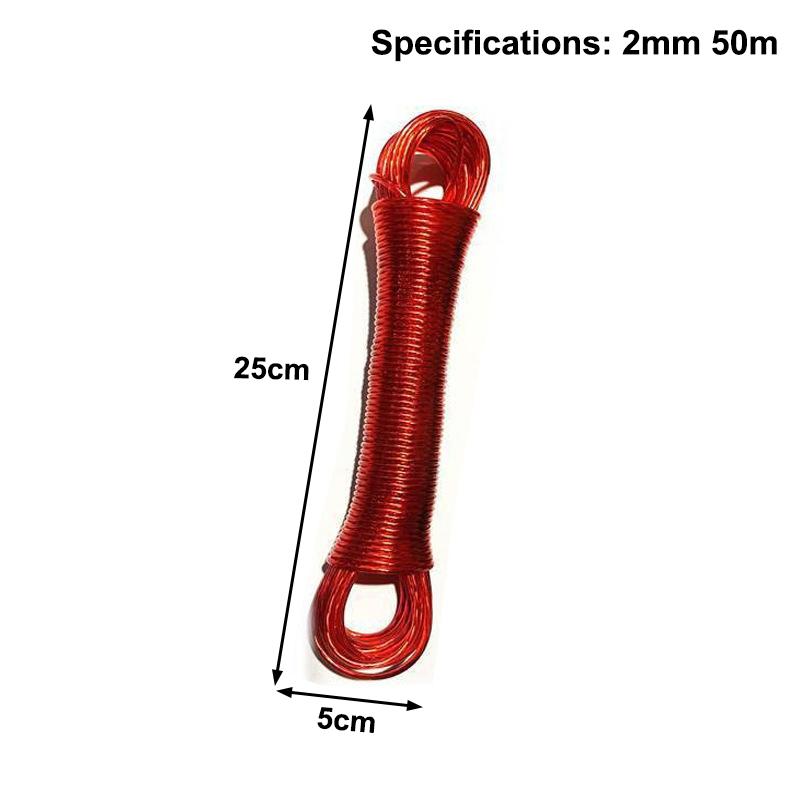 10/20/30/50M Pvc Coating Steel Clothesline Outdoor Portable Clothesline Garden Camping Travel Clothes Drying Rope