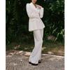 Double Breasted Long Sleeves Casual Suit Jacket 2863635 Loose High Waist Jacquard Casual Pants 2860635