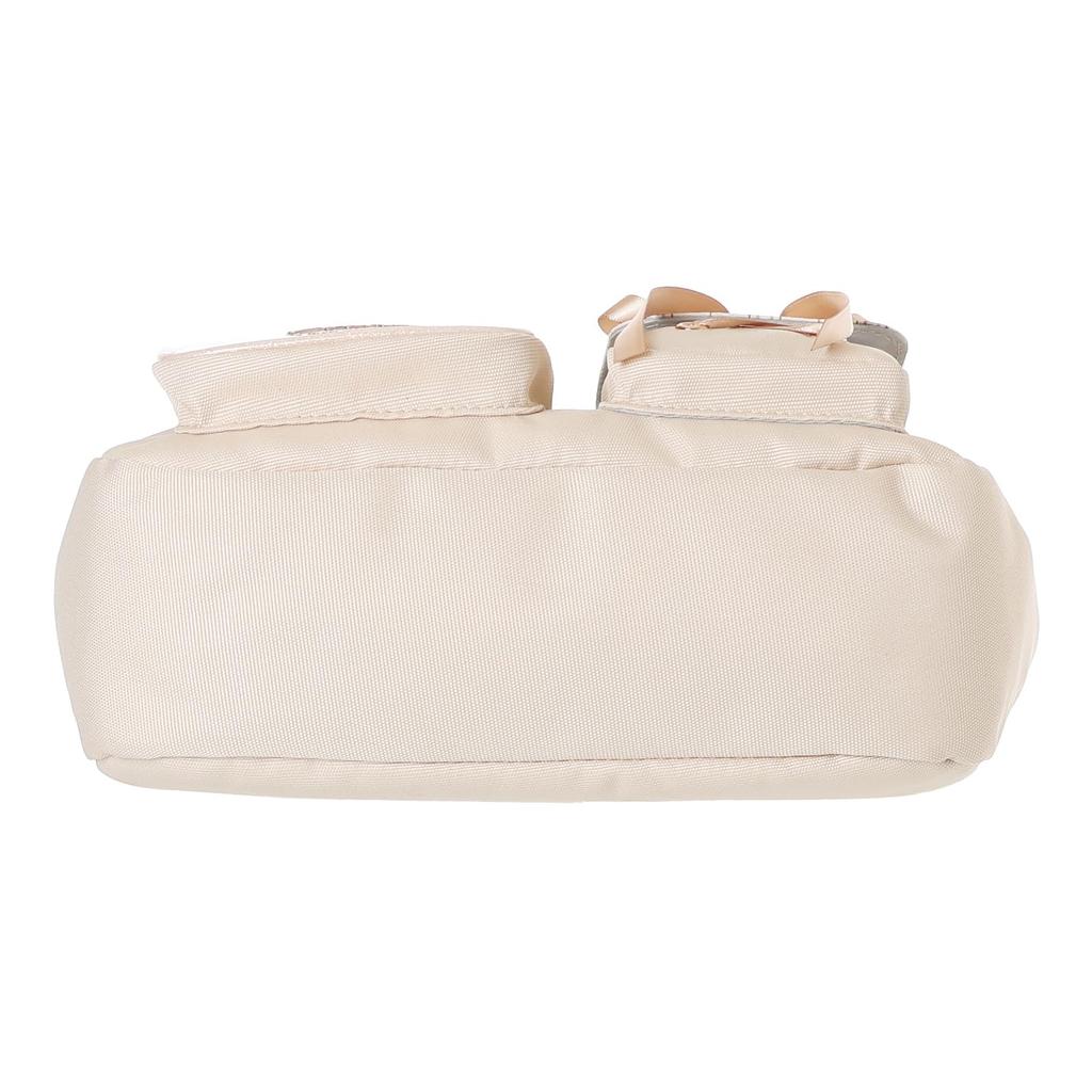 Sanrio Characters Round Shoulder Bag, Polyester Check, 2 Pockets, Stuffed Animals, 17.5cm H X 25cm W X 9cm D (Pochacco)