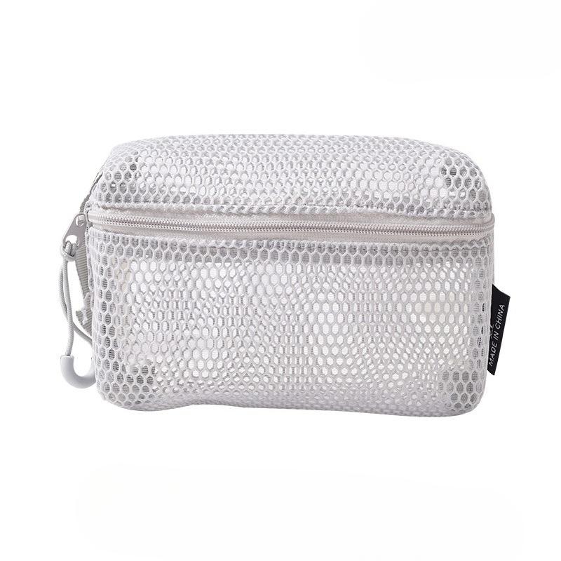 Casual Storage Pouch Hand-held With Zipper Cosmetic Bag Multipurpose Mesh Mesh Pouch Travel
