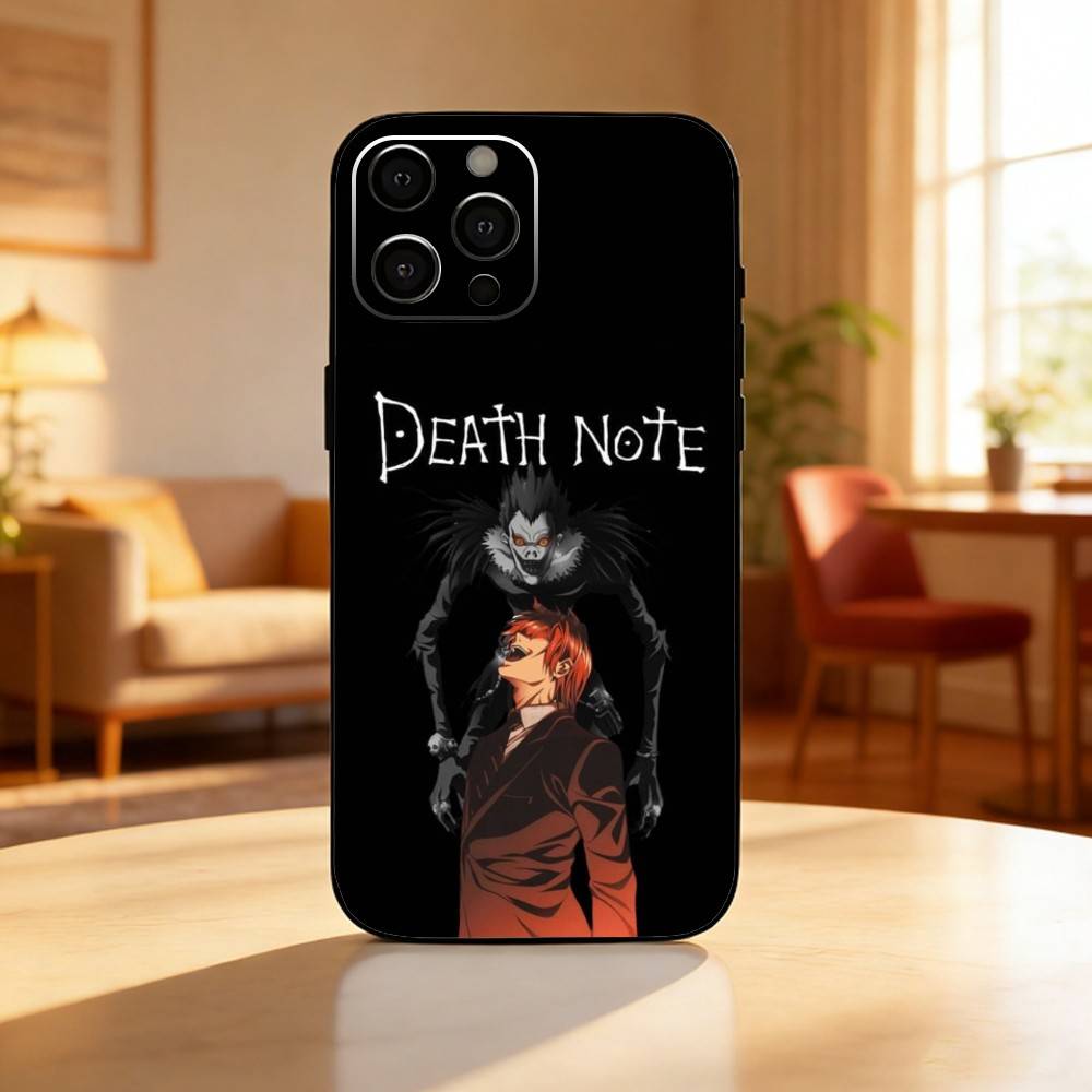 Anime D-Death Note Phone Case For iPhone17,16,15,14,13,12 Plus,Max Soft Silicone Black Cover iPhone16plus