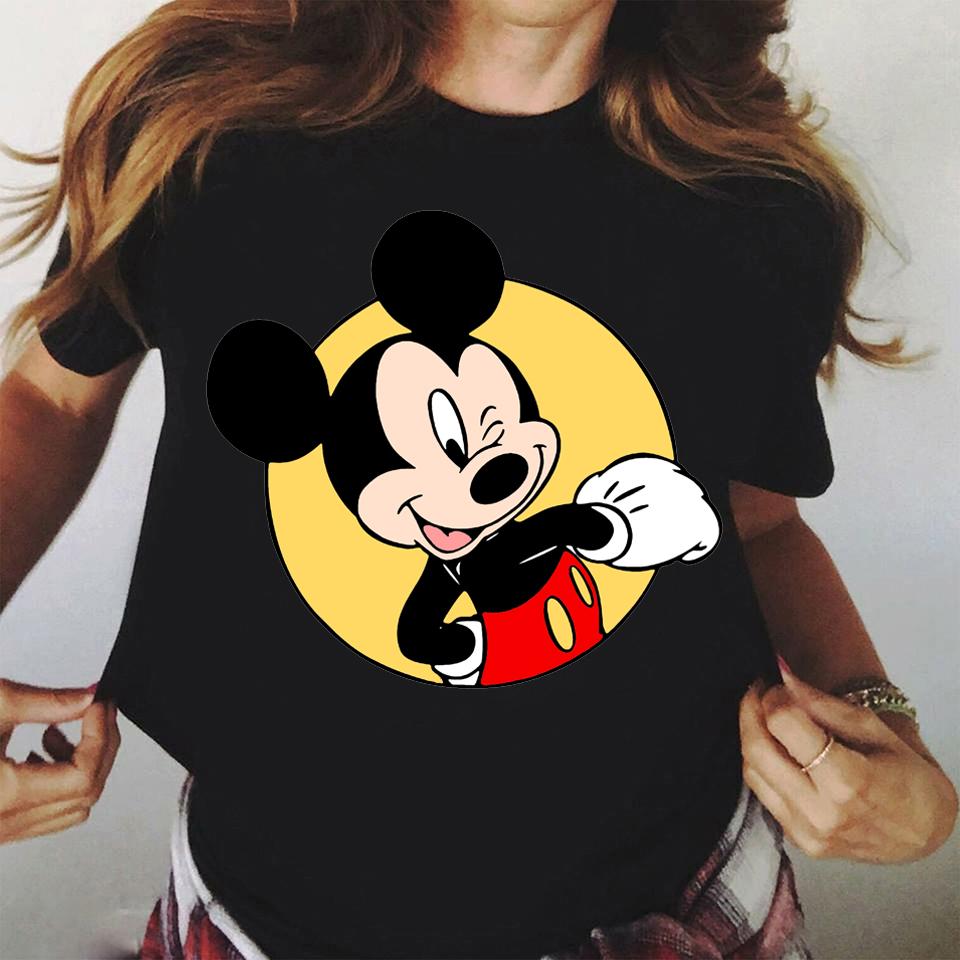 2025 Disney Mickey Mouse T-Shirt Cute Harajuku Ullzang Fashion Top Family Parent-Child Top 100% Pure Cotton Printed T-shirt