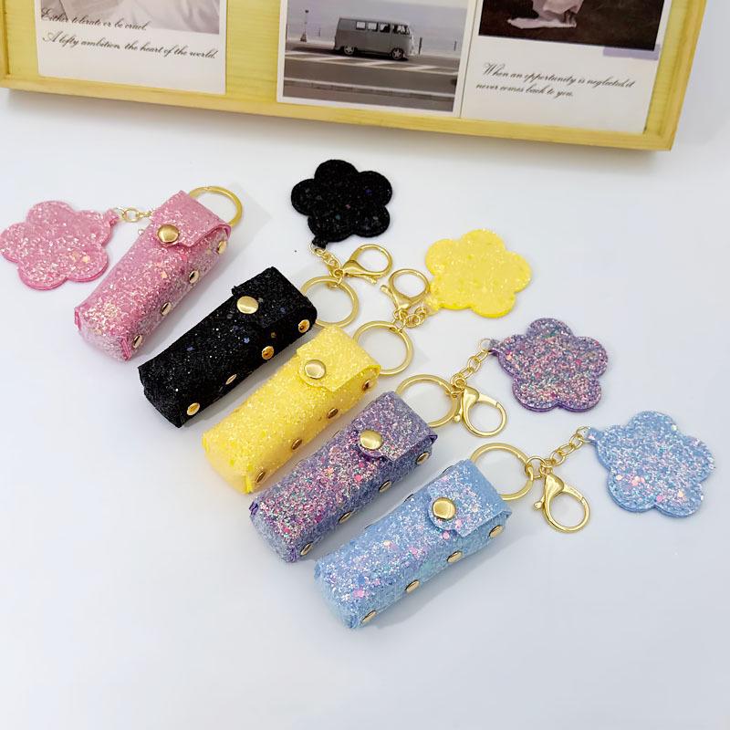 Sequin Flower Red Envelope Keychain: Stylish Makeup Mirror & Portable Bag Accessory