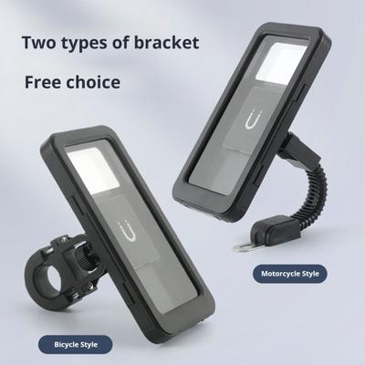 Supporto magnetico per telefono da bici con design impermeabile, compatibile con touchscreen, supporto stabile per monopattino elettrico, mountain bike e dirt bike.