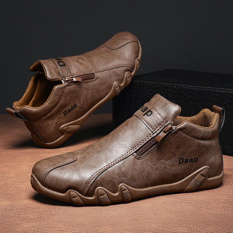2025 New Men's High-Top Casual Work & Hiking Shoes - Trendy, Versatile Outdoor Footwear for Autumn