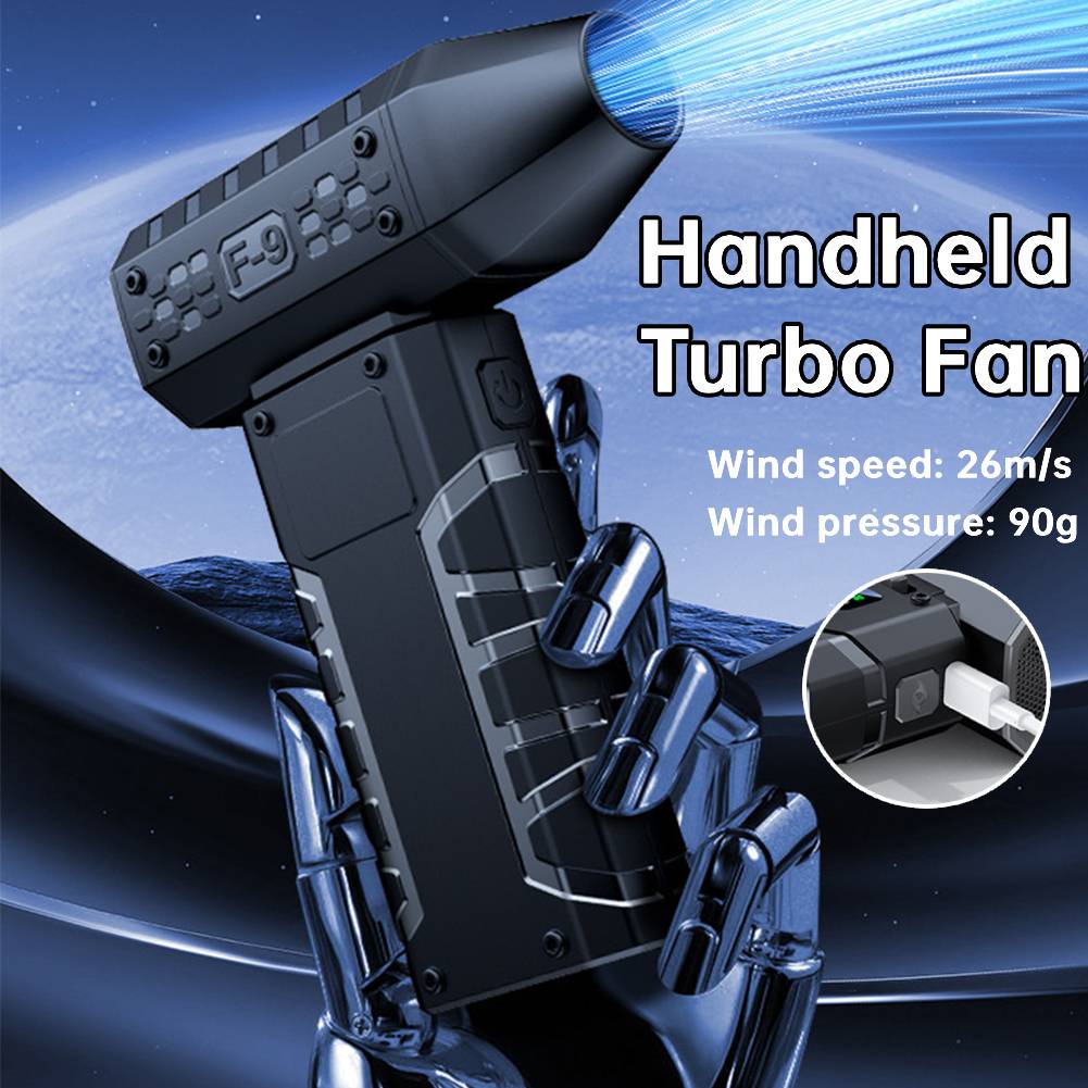 Mini Electric Turbo Jet Fan with 1-100 Wind Speed Adjustable Rechargeable Air Duster for Cleaning Car/Keyboard/PC/Home Cleaning