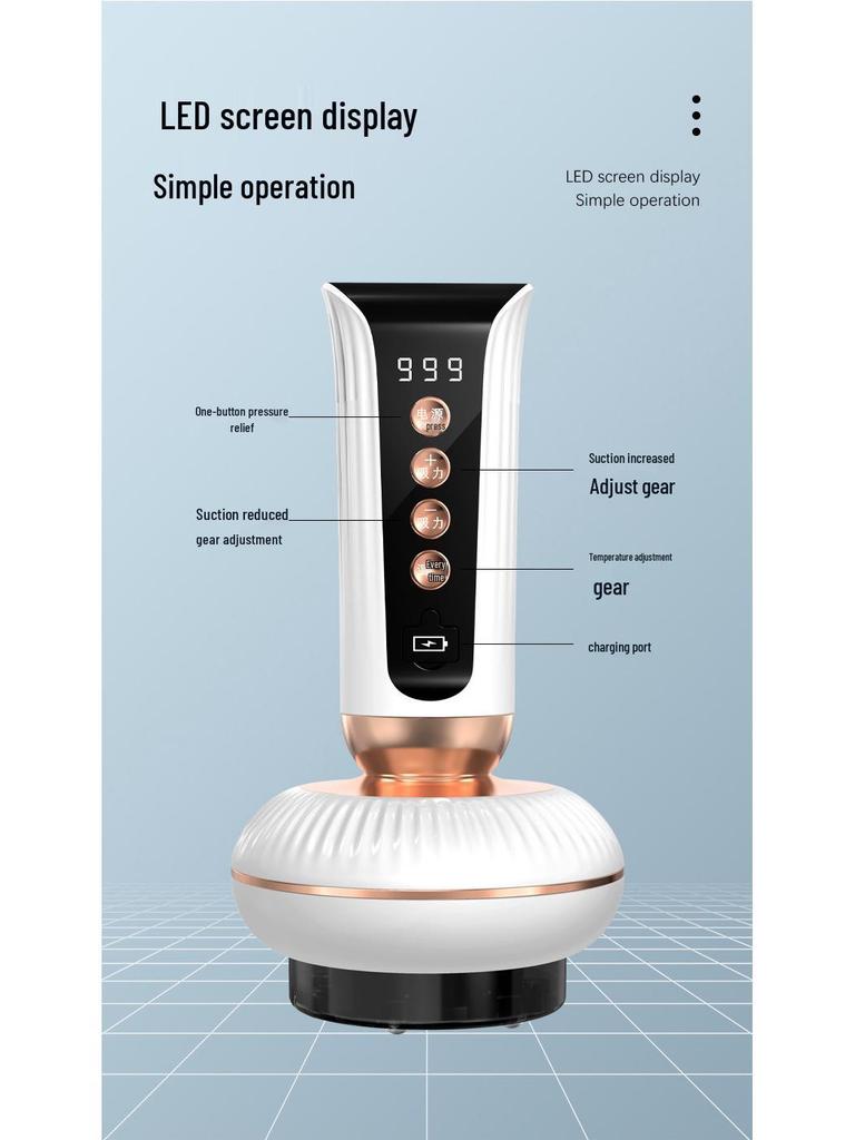Electric Gua Sha Massager with Heating, Red Light, and Negative Pressure Therapy