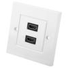 3.3*3.3 In Wall Outlet Panel White Dual Port Wall Plate Durable HDMI Wall Plate For Hotel Building