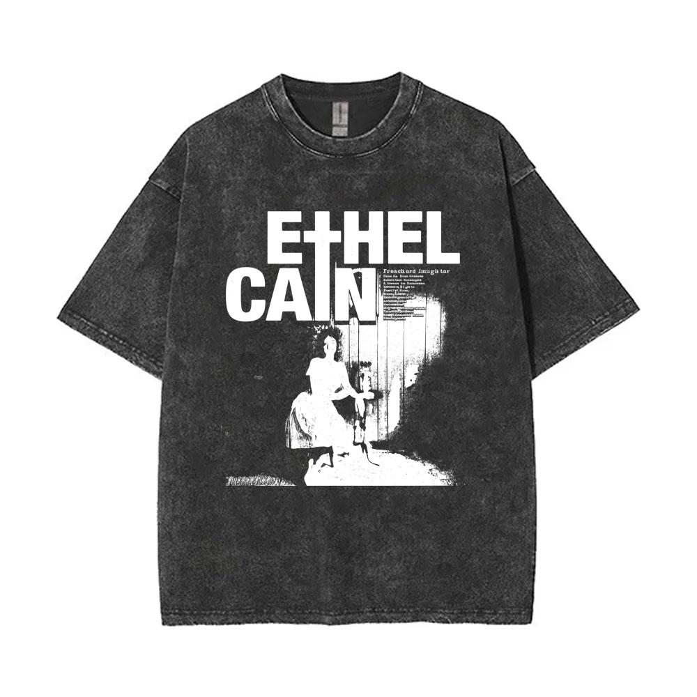 T-shirt Vintage Lavata Ethel Cain If You Love Me Keep It To Yourself Uomo Donna Hip Hop Moda Gotica Manica Corta T-shirt Top