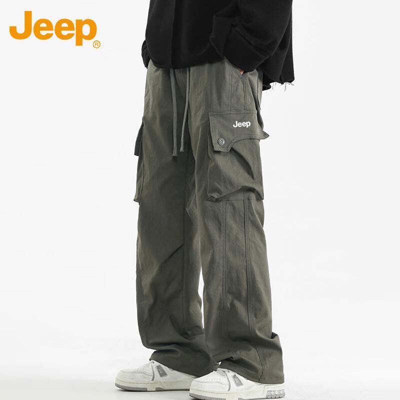 JEEP Men's Loose Straight-Leg Casual Cargo Pants