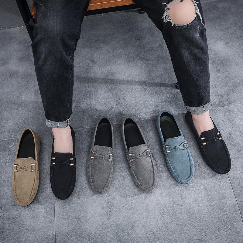 Modische Herren-Freizeitschuhe aus Wildleder Klassische Herren-Loafer Bequeme Slip-on Schuhe zum Gehen und Fahren Atmungsaktiv Leichtgewichtige Faulenzer-Schuhe