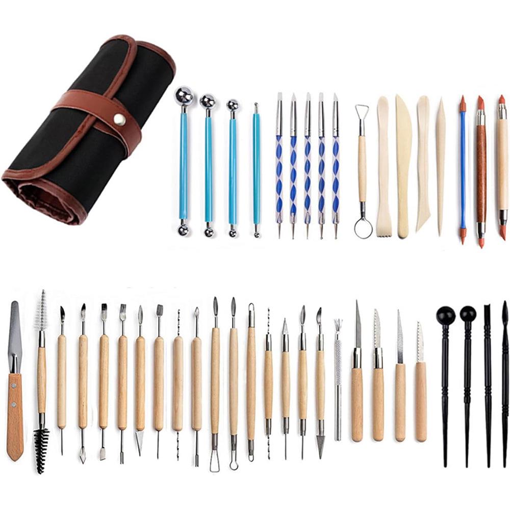 61-Piece Polymer Clay Tool Set for DIY Pottery, Carving & Embossing