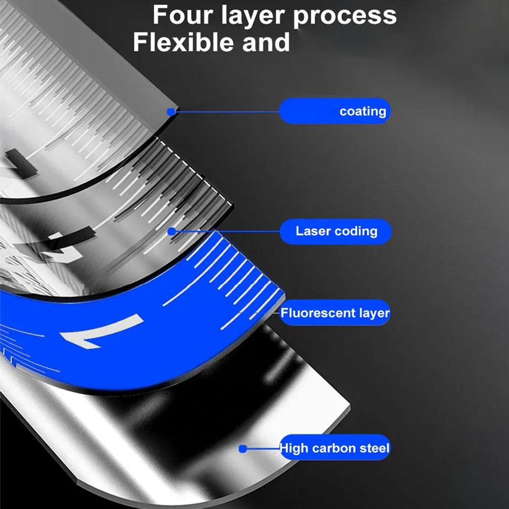 Fluorescent Steel Tape Measure - Self-Locking High Precision Metric Ruler  Wear-Resistant  Retractable Measure Tools